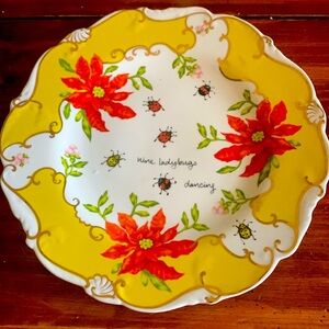 Anthropologie 12 Days of Christmas Nine Ladybugs Dancing Plate